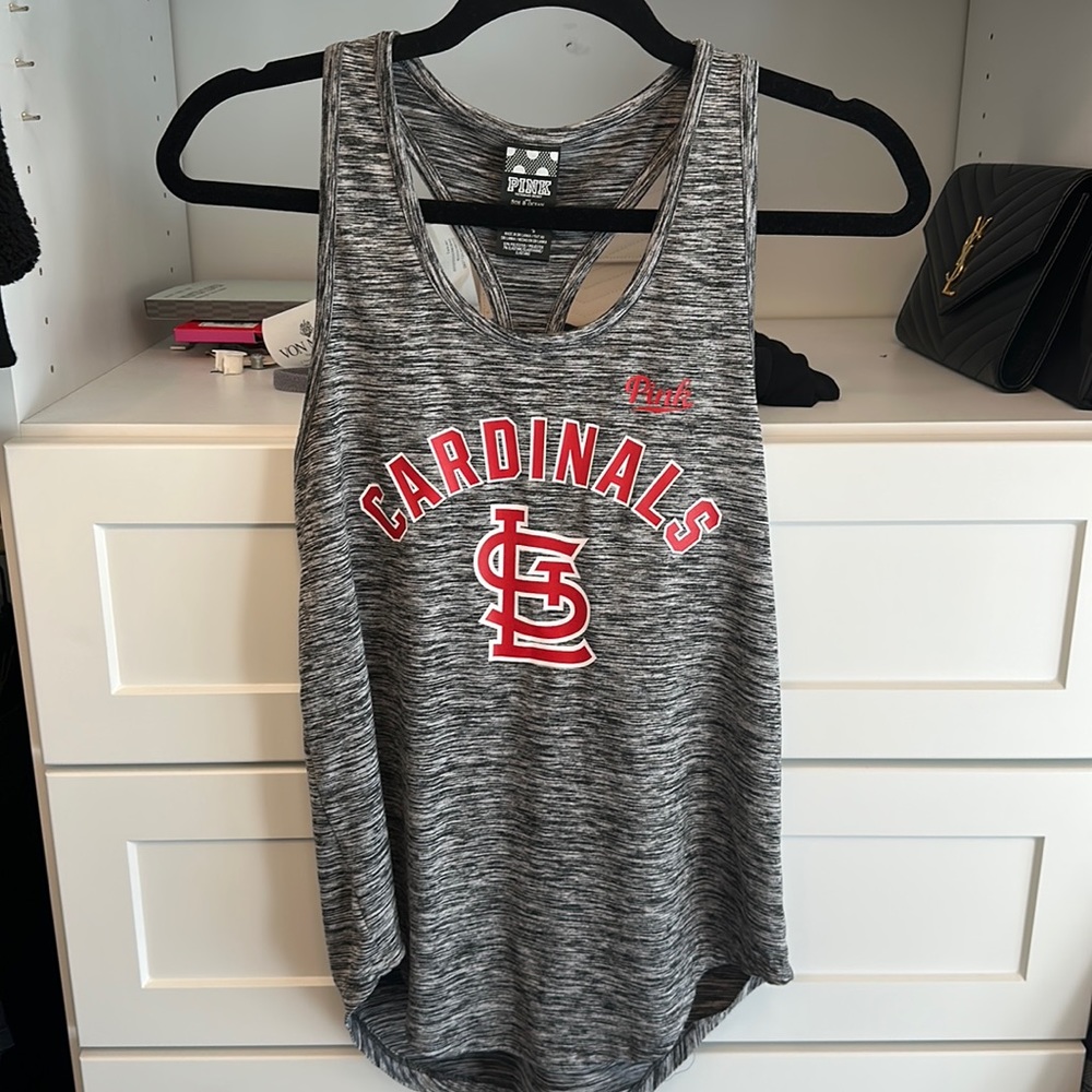 Pink Stl cardinals tank top
